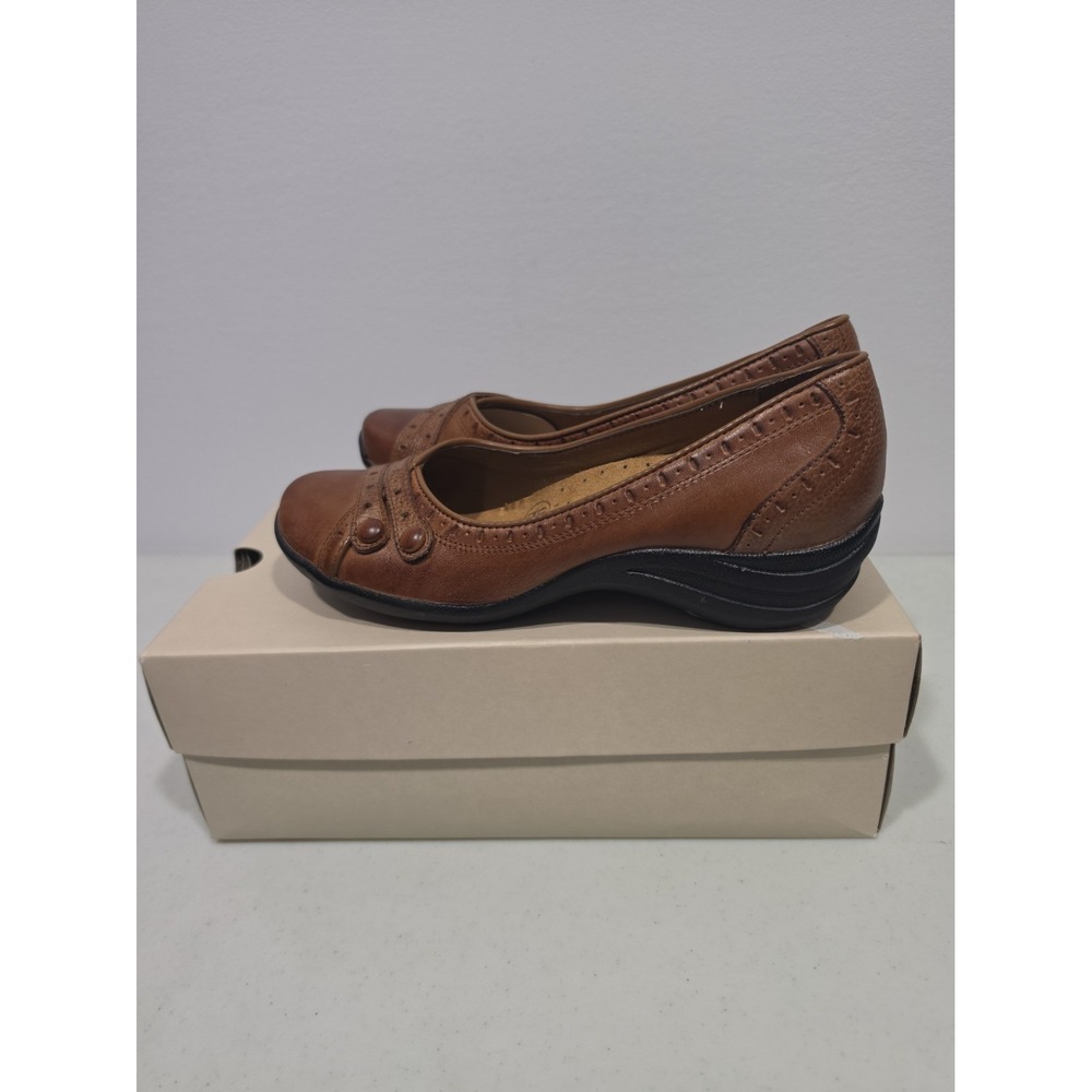 Hush Puppies Burlesque Women's Slip On Shoes Tan Leather Size 6.5 M Comfort